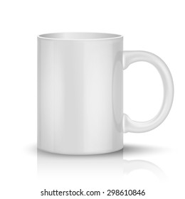 Realistic classic white cup