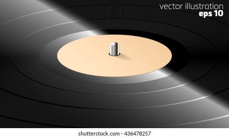 Realistic classical musical vinyl record on player background