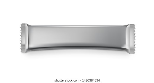 Realistic Clean Aluminium Foil Package With Shadow. EPS10 Vector