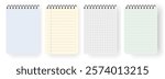 Realistic clean and blank spiral notebook template collection