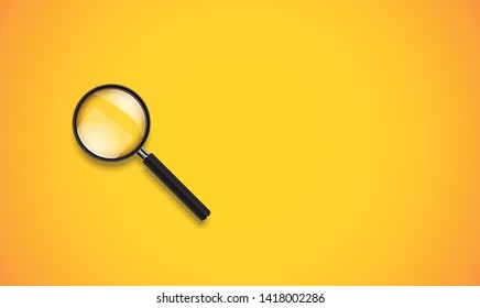 Realistic clean and colorful magnifying glass, vector illustration