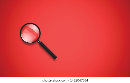 Realistic clean and colorful magnifying glass, vector illustration