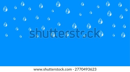 realistic clean falling water droplet on blue background vector