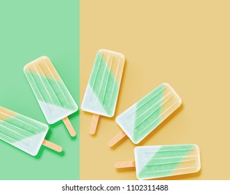 Realistic clean and pastel icecream, vector illustration
