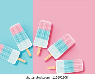 Realistic clean and pastel icecream, vector illustration