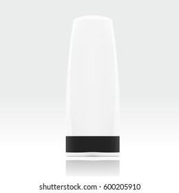 Realistic Clear Shampoo Bottle Pack. Cosmetic Brand Template. EPS10 Vector