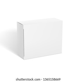 Realistic Clear White Package Box Template. EPS10 Vector