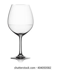 The Realistic Clear Wine Glass With Pure Water On White Background.(EPS10 Art Vector)