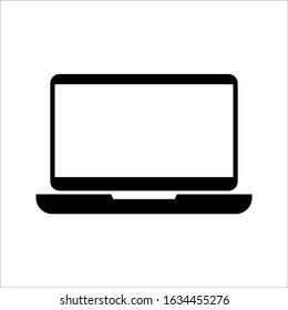 Realistic climbs 90 degrees isolated laptop on a white background. notebook computer with a blank screen. eps 10