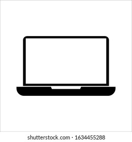 Realistic climbs 90 degrees isolated laptop on a white background. notebook computer with a blank screen. eps 10