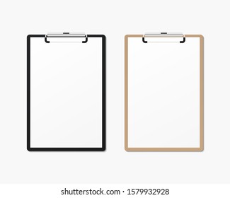 Realistic clipboard with blank paper mockup. Vector template for business and branding identity. Mockup vector isolated. Template design. 