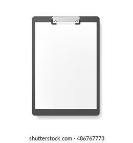 Black Clipboard Blank White Sheet Vector Stock Vector (Royalty Free ...