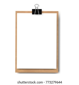 Realistic Clipboard Isolated With Gradient Mesh, Vector Illustration