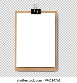 Portapapeles Realista Aislado Con Malla De Gradiente, Ilustración De Vectores