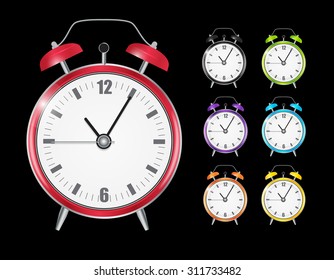 Realistic Clock Alarm Watch Set Vector Illustration EPS10