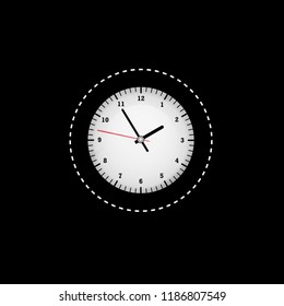 realistic clock and dashed lines.vector illustration