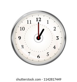 Realistic Clock Face Showing 0100 Isolated Stock Vector (Royalty Free ...