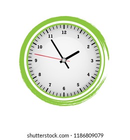 realistic clock and grunge frame.vector illustration