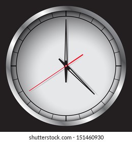 Realistic clock icon, vector illustration