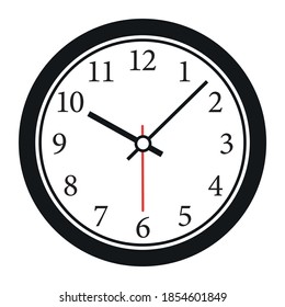 Reloj realista con números. Icono vectorial de reloj aislado. Cronograma de tiempo. Ilustración del vector, EPS10.
