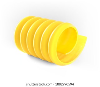 Realistic close up butter curl. Vector illustration isolated on white background. Ready for your design. EPS10.	