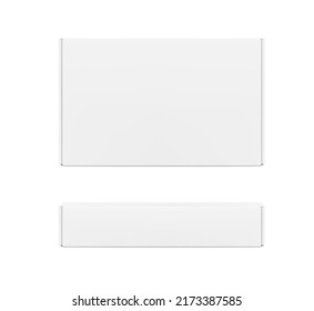 Realistic close mailing box mockup set. Up and side view. Ready for presentation your product. Vector illustration. EPS10.	