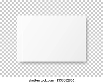 Realistic closed blank book isolated on transparent background. Top view. Mock up template for your design. Blank for graphic, creative, business, education. Vector illustration - Shutterstock ID 1338882866