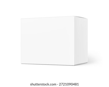 Realista caixa de papelão fechado mockup. Ilustração vetorial isolada sobre fundo branco. Transformando seus designs 2D em 3D. Pode ser usado para medicamentos, alimentos, cosméticos e outros. EPS10