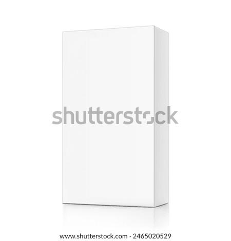 Realistic closed cardboard box mockup. Vector illustration isolated on white background. Taking your 2D designs into 3D. Can be use for medicine, food, cosmetic and other. EPS10.