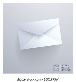 Realistic closed envelope on gray background. vector illustration