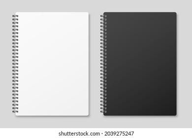 Realistic closed notebook set. Vector illustration