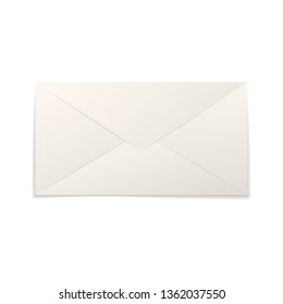 Realistic closed paper envelope isolated on white