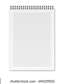 Realistic closed square lined notebook A4. Vector illustration