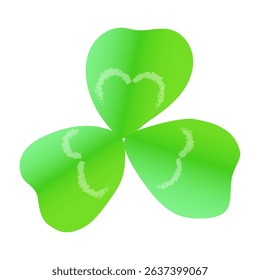 Realistic close-up vector illustration of three-leaf clover without stem in color