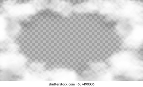 Realistic Cloud Frame On Transparent Background. EPS10 Vector