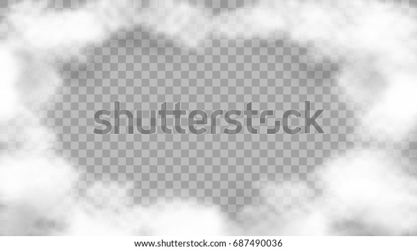 透明な背景にリアルな雲のフレーム Eps10のベクター画像 のベクター画像素材 ロイヤリティフリー