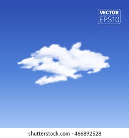 Realistic cloud on blue background.