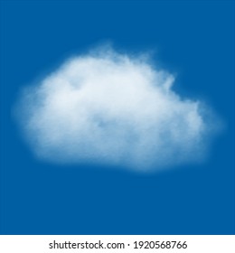 Realistic cloud on blue sky background. Vector illustration