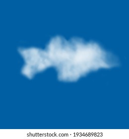 Nube realista sobre fondo azul del cielo. Ilustración del vector