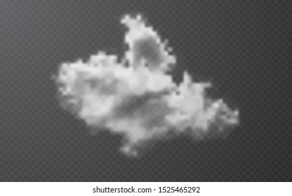 Realistic cloud on transparent background. Vector illustration.