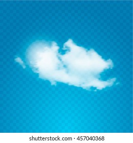 Realistic cloud on transparent background.