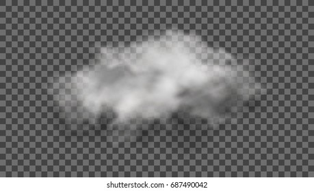 Realistic Cloud On Transparent Background. EPS10 Vector