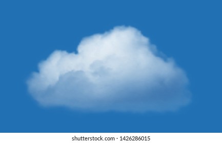 Realistic cloud over blue sky background.