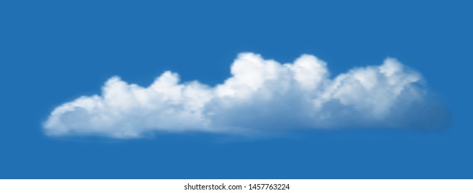 Realistic cloud over blue sky background. Vector.