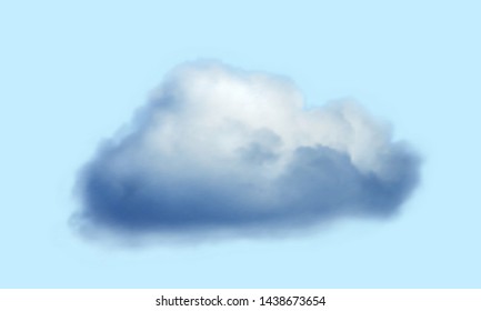 Realistic cloud over transparent background. Vector illustration.