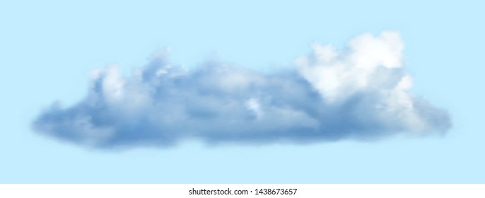 Realistic cloud over transparent background. Vector illustration.