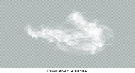 Realistic Cloud, smoke, fog, background png. Vector cloud or smoke on isolated transparent background. Vector 10 EPS