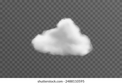  Realistic cloud, smoke or fog on an isolated transparent background. Vector cloud png.