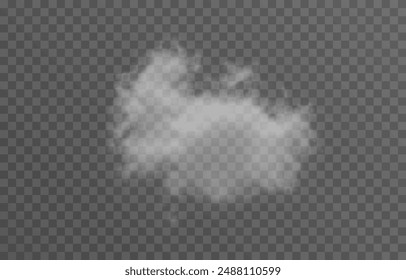  Realistic cloud, smoke or fog on an isolated transparent background. Vector cloud png.