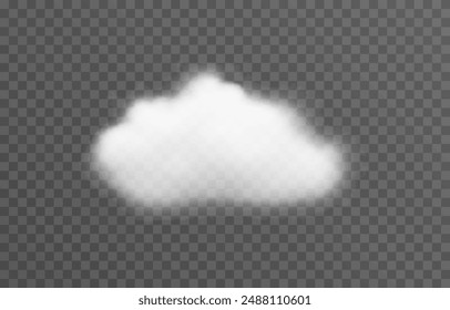  Realistic cloud, smoke or fog on an isolated transparent background. Vector cloud png.